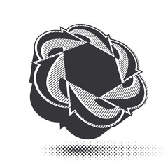 Looping arrows vector abstract symbol, conceptual special made 3