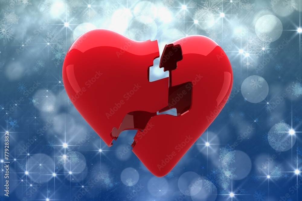 Poster composite image of broken heart