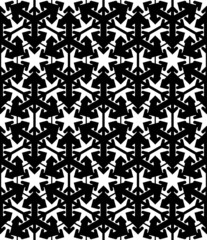 Contrast geometric seamless pattern with symmetric ornament. Hex