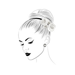 Stylish girl with long hair