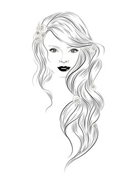 recommend clip art: Blond girl with curly hair