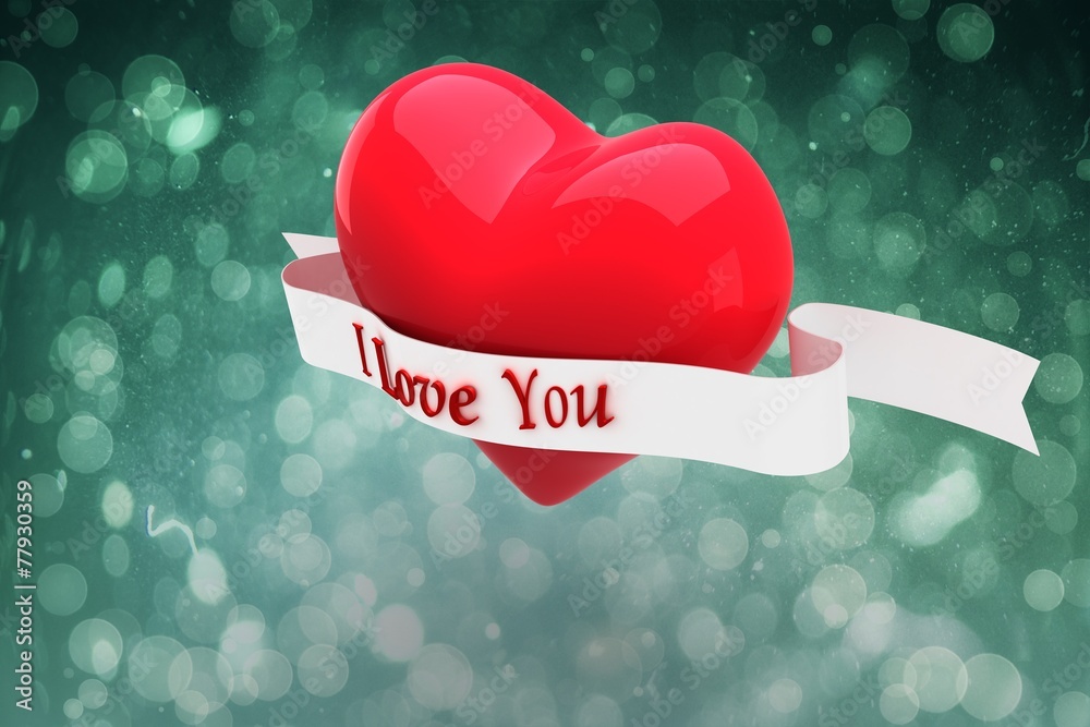 Poster Composite image of heart with scroll