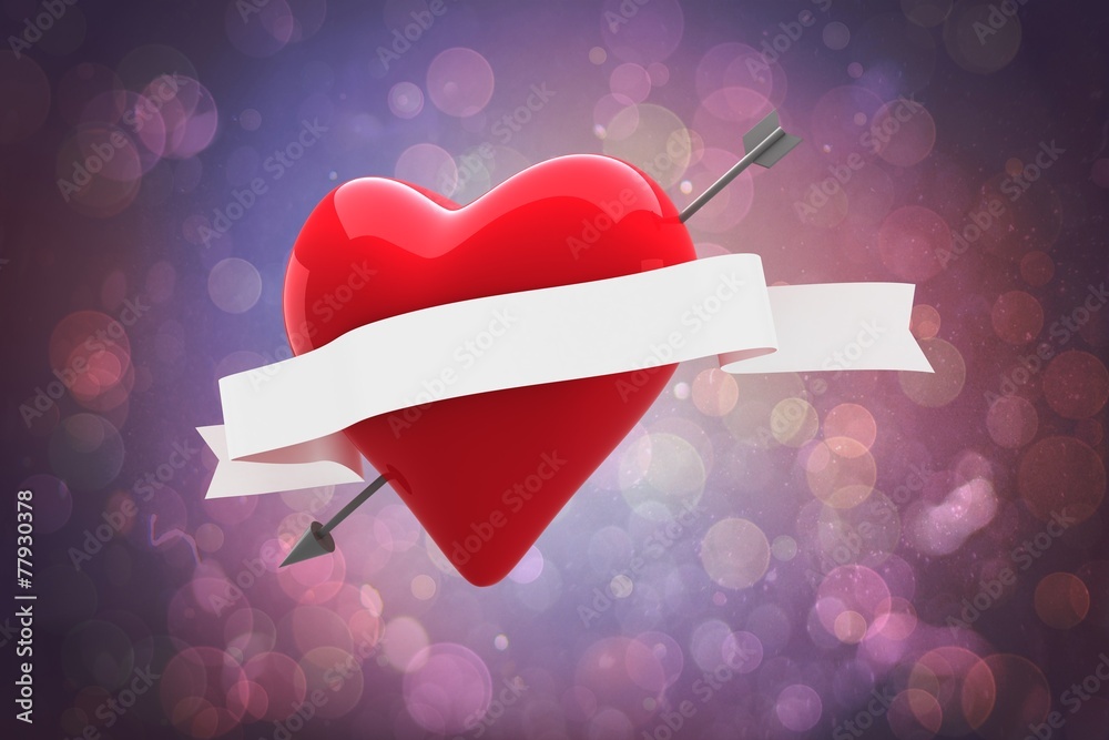 Poster Composite image of heart with scroll