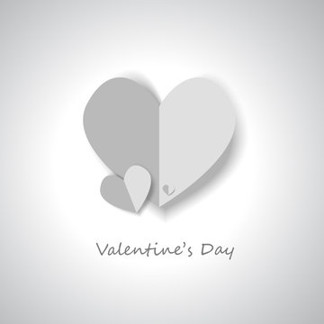 Vector : White paper for heart valentine's day