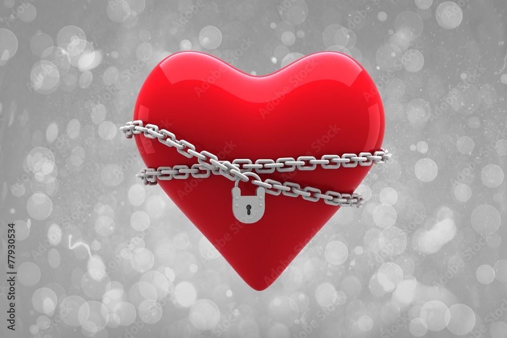 Poster composite image of locked heart