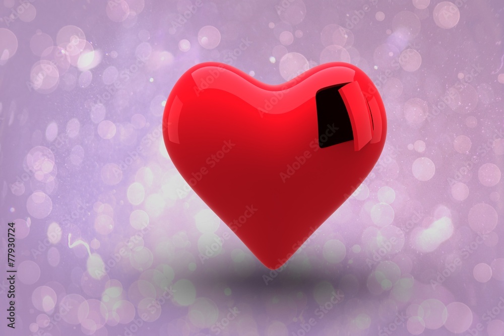 Poster Composite image of heart with open door