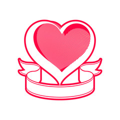 Loving heart vector illustration. Love conceptual symbol with si