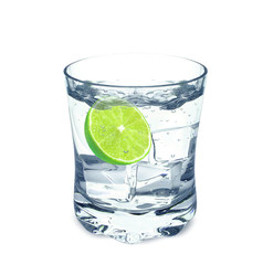 slice of limes in water splash