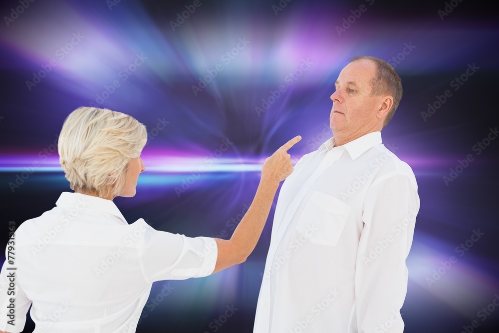 Aufkleber composite image of angry older couple arguing with each other