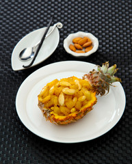 half pineapple stuffed salad