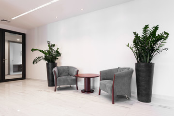 Hall with comfortable armchairs