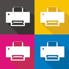 Iconos impresora colores sombra