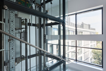 Fototapeta premium Modern lift in business office