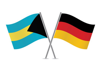 Bahamas and German flags. Vector illustration.