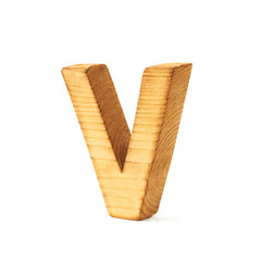 Capital block wooden letter isolated