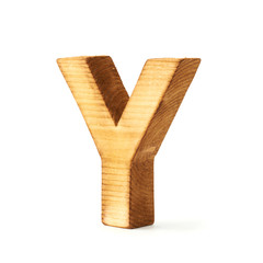 Capital block wooden letter isolated