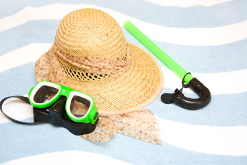 snorkel and summer hat