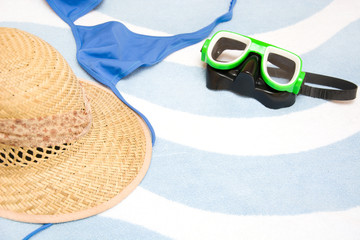 summer hat and snorkel