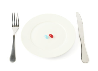 candy in a plate isolated