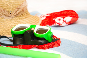 summer hat and snorkel