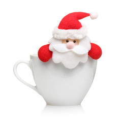 Santa claus in cup isolated