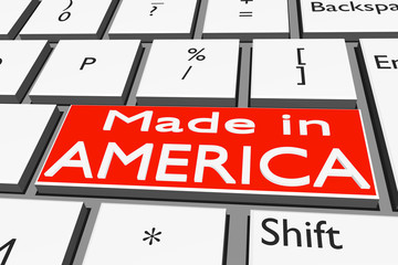 Fototapeta premium Computer keyboard with font Made in AMERICA