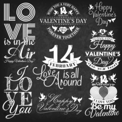 Valentine's Day elements and labels set
