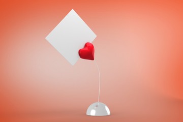 Composite image of heart paper holder