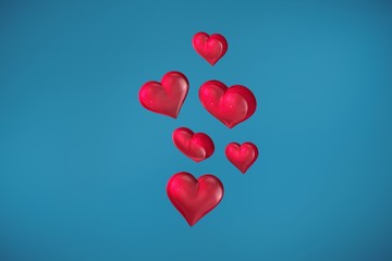 Fototapeta na wymiar Composite image of floating love hearts