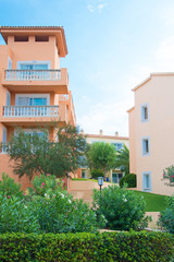 View of modern villas on resorts.