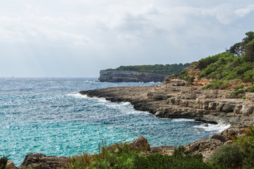 Beautiful wild tropical coast. Mediterranean sea landscape.