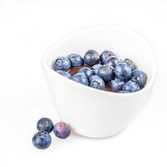 one cup of pudding with blueberries