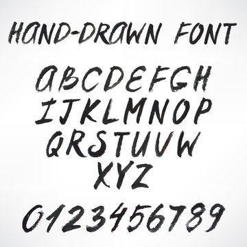 gray hand-drawn font