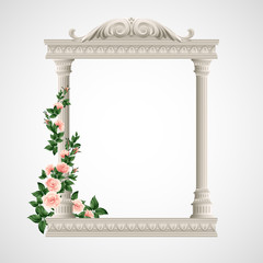 Fototapeta premium Portico an ancient temple. Colonnade. Vector Illustration