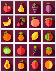 Fruits Flat Icon with Long Shadow