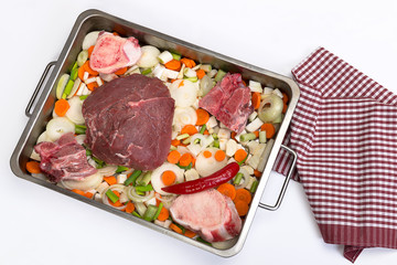 Rindfleisch im Bräter