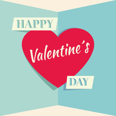 Valentine greeting card, heart, vector illustration