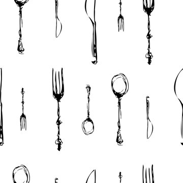 cutlery set 3 seamless pattern