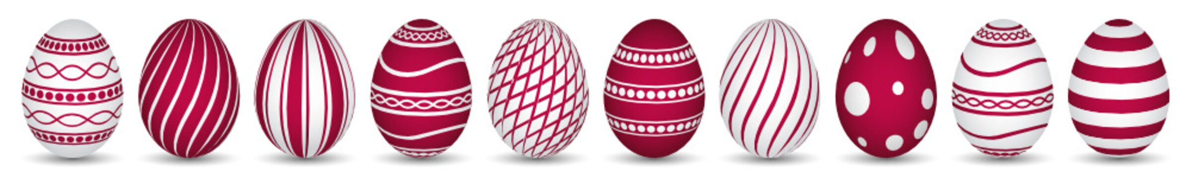 10 easter eggs in red