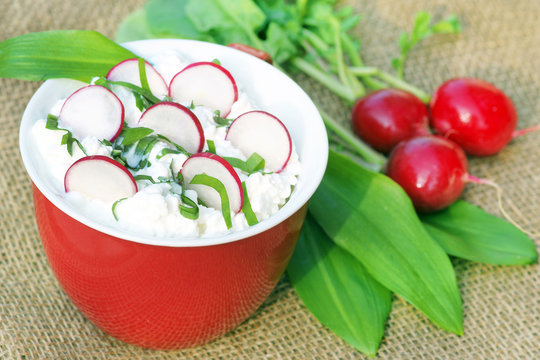 Quark mit B&auml;rlauch und Radieschen