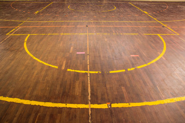 wooden floor basketball court