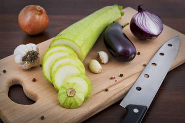 Vegetables on a board