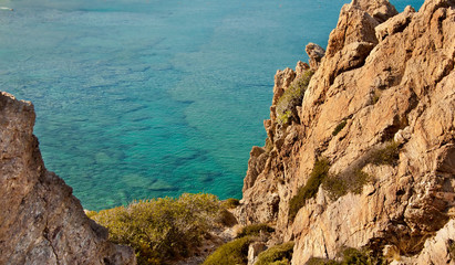 rocky coast of the sea