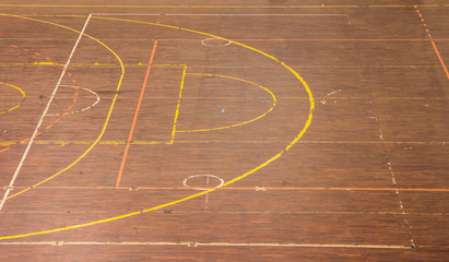 wooden floor basketball court