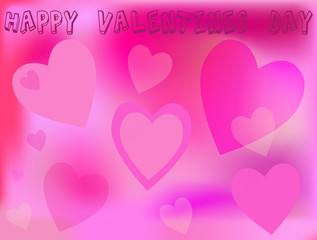 Beautiful pink Valentine background with hearts