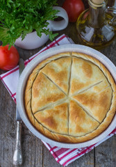Tiropita - Greek pie made of Filo dough with cheese
