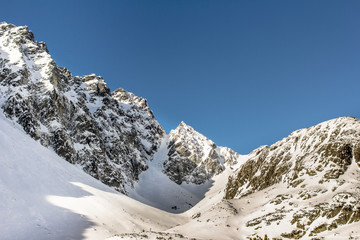 High mountains under snow