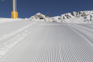 Desert ski slope in winter time