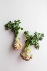 Celeriac with leaves