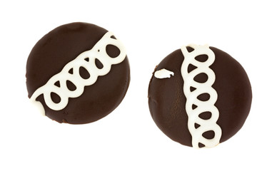 Small chocolate iced cakes